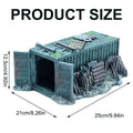 Aquarium Wreckage Container Decoration, 21x25x12.5 cm, Grey, Hiding Spots for Fish & Shrimp - SuperSaverAU - view 3