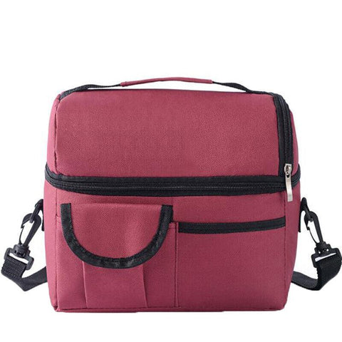 Premium Insulated Lunch Bag Cooler - Wine Red, 8L