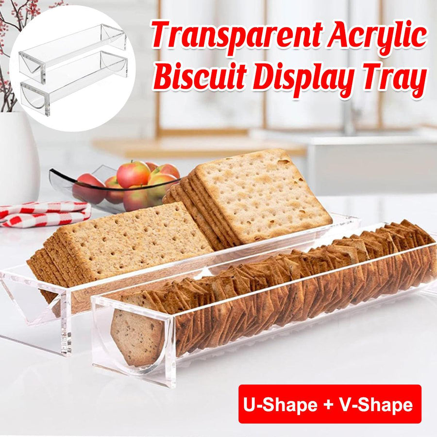 Premium Transparent Acrylic Biscuit Display Trays – 22 x 7cm, 2 Pack