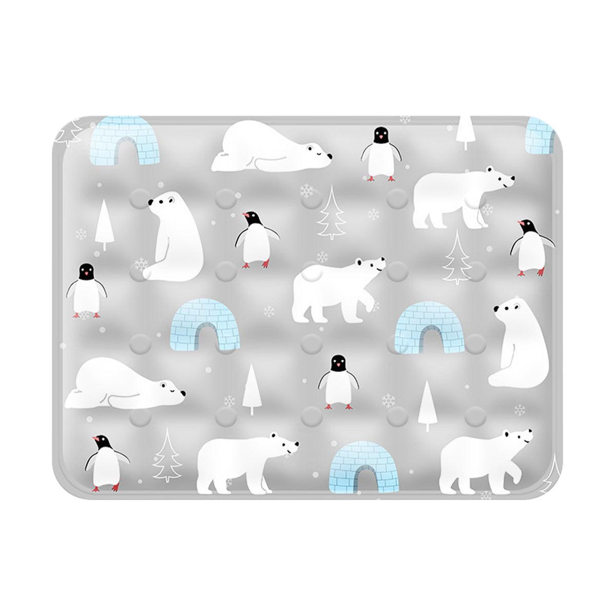 Cooling Ice Mat for Pets - Non-Toxic Gel, Portable, 60x90cm - Grey