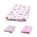 Premium Paw Print Fleece Pet Blanket - Brown Large