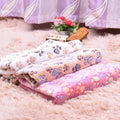 Premium Paw Print Fleece Pet Blanket - Pink Large