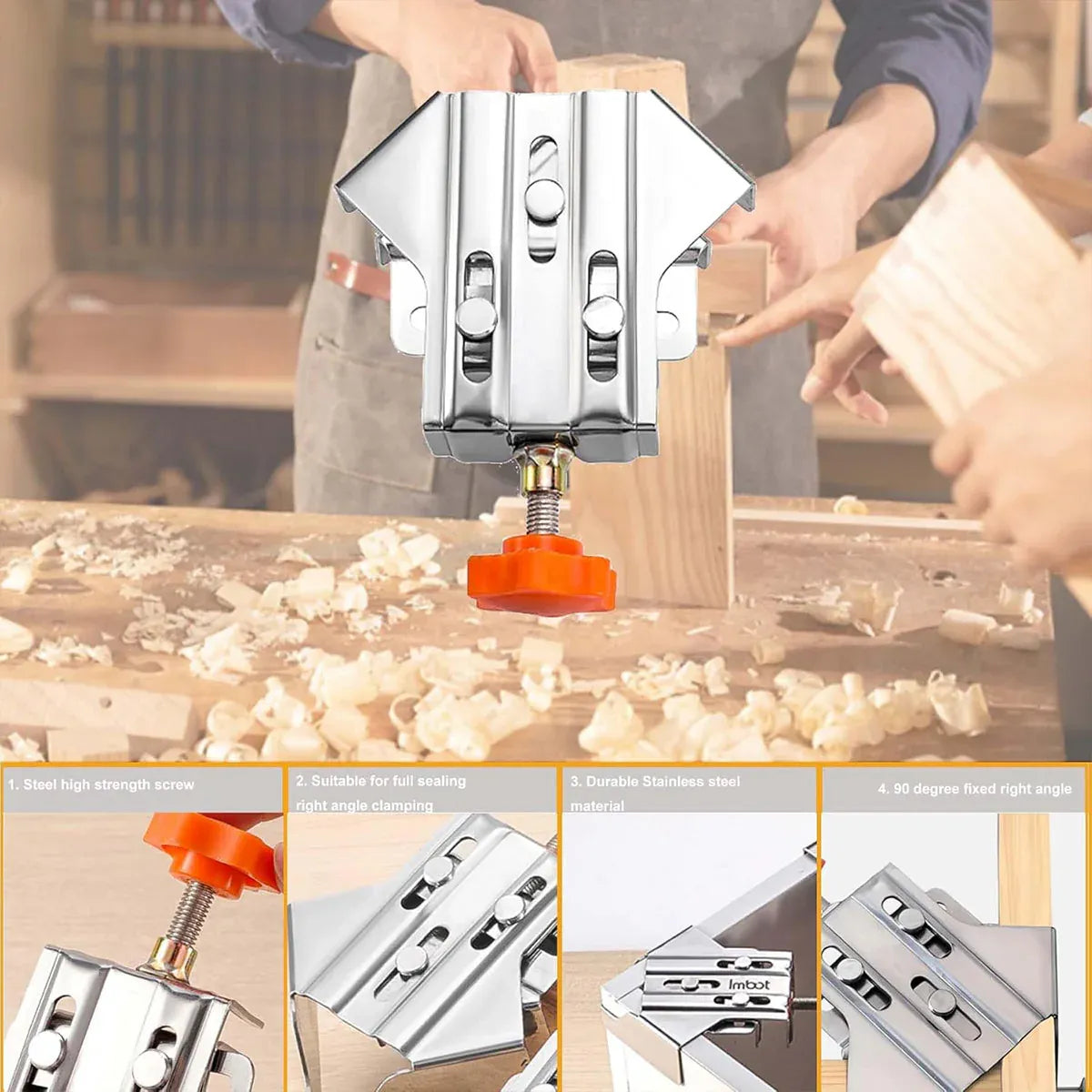 Premium 90° Right Angle Clamp Set – Closed Style 4 Pack