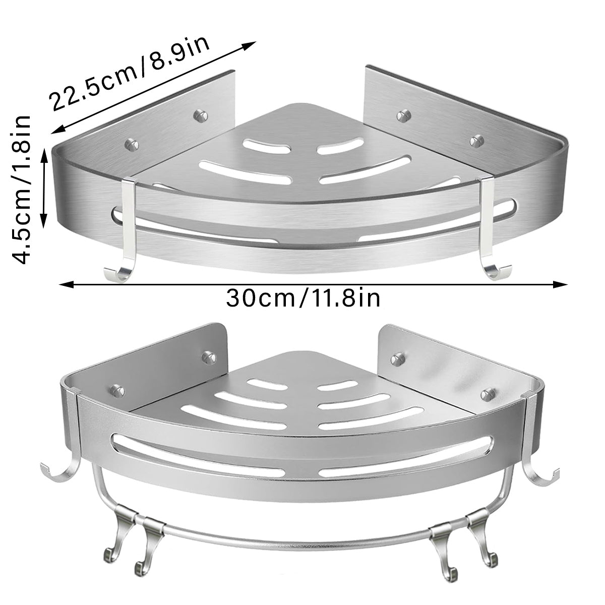 Premium Wall Mounted Stainless Steel Corner Shower Shelf Single Layer