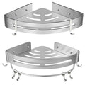 Premium Wall Mounted Stainless Steel Corner Shower Shelf with Rod Single Layer