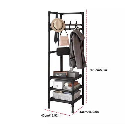 70-Inch Floor Standing Corner Coat Rack - Multifunctional Storage Organizer