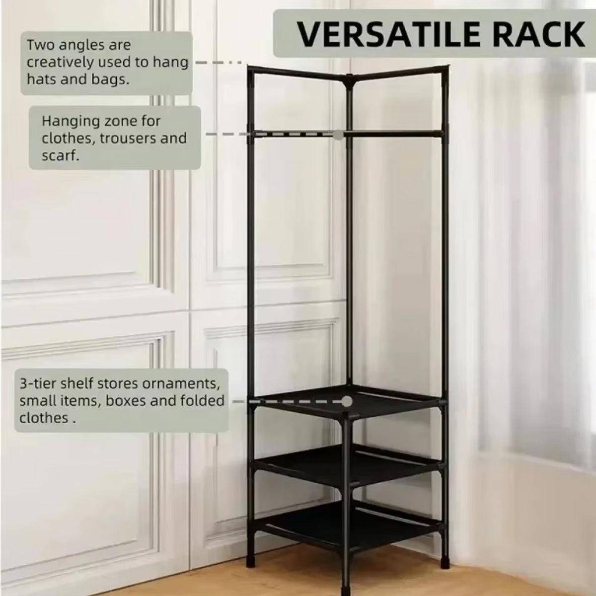 70-Inch Floor Standing Corner Coat Rack - Multifunctional Storage Organizer