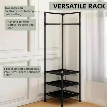 70-Inch Floor Standing Corner Coat Rack - Multifunctional Storage Organizer