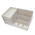 Premium White Cosmetic Makeup Organiser with Drawers and Open Storage Compartments