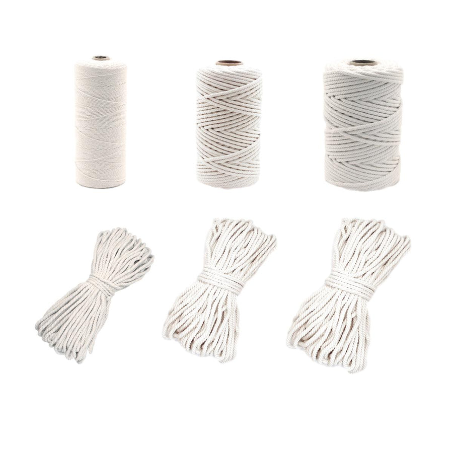 Natural Cotton Rope 6mm x 100m for Macrame, DIY Craft, and Home Décor - SuperSaverAU - view 1