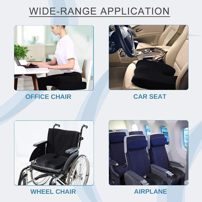 Orthopaedic Memory Foam Seat Cushion Support Back Pain Chair Pillow Car - Blue