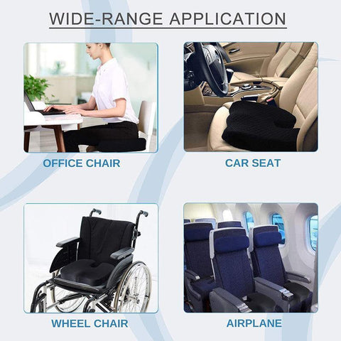 Orthopaedic Memory Foam Seat Cushion Support Back Pain Chair Pillow Car - Blue - SuperSaverAU - view 2