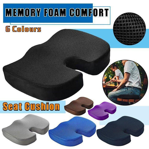Orthopaedic Memory Foam Seat Cushion Support Back Pain Chair Pillow Car - Grey - SuperSaverAU - view 1