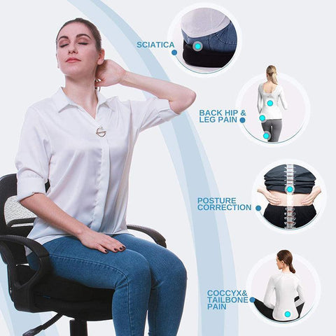 Orthopaedic Memory Foam Seat Cushion Support Back Pain Chair Pillow Car - Purple - SuperSaverAU - view 1