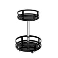 Premium Rotating Spice Rack – Black Adjustable Double Layer