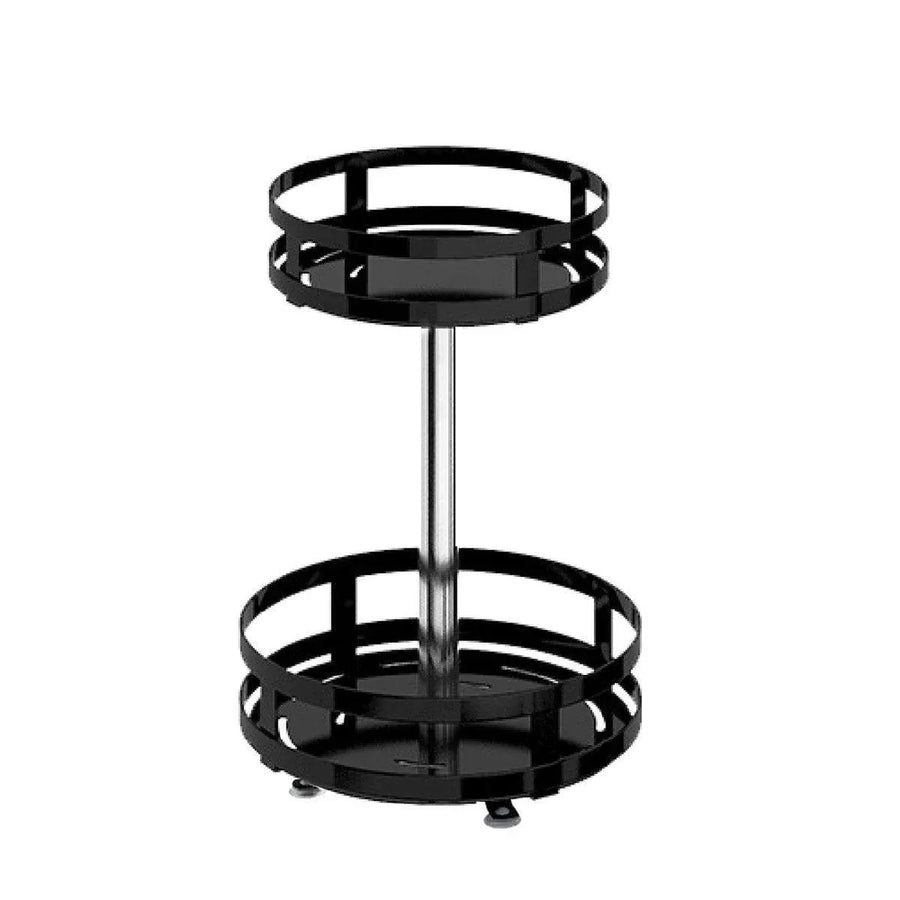 Premium Rotating Spice Rack – Black Adjustable Double Layer