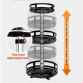 Premium Rotating Spice Rack – Black Adjustable Double Layer