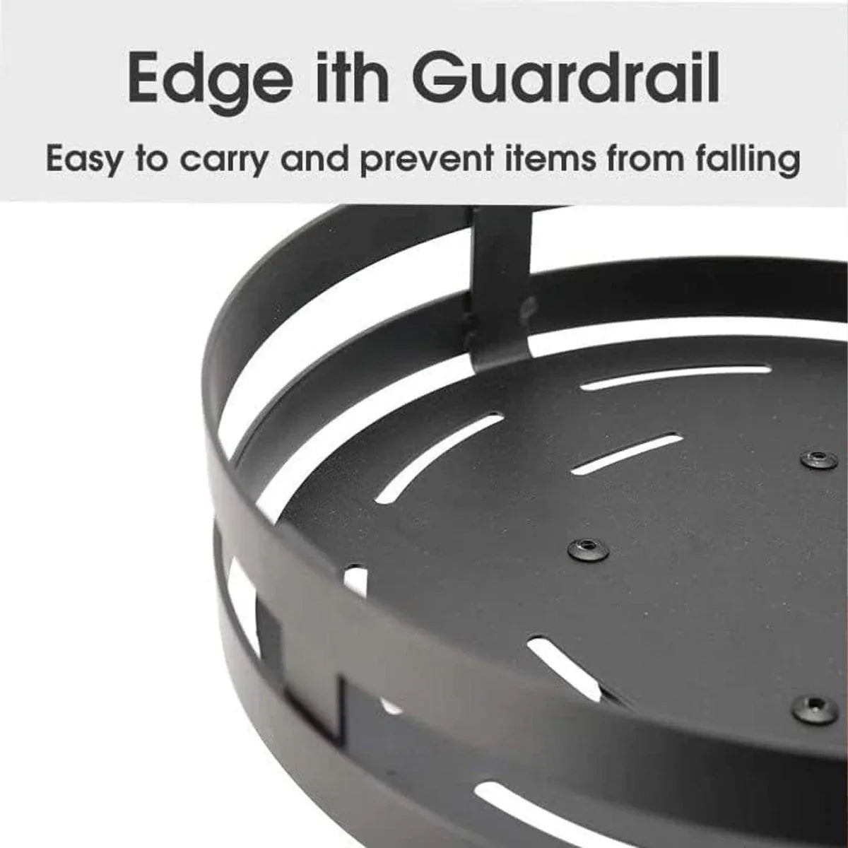 Premium Rotating Spice Rack – Black Adjustable Double Layer