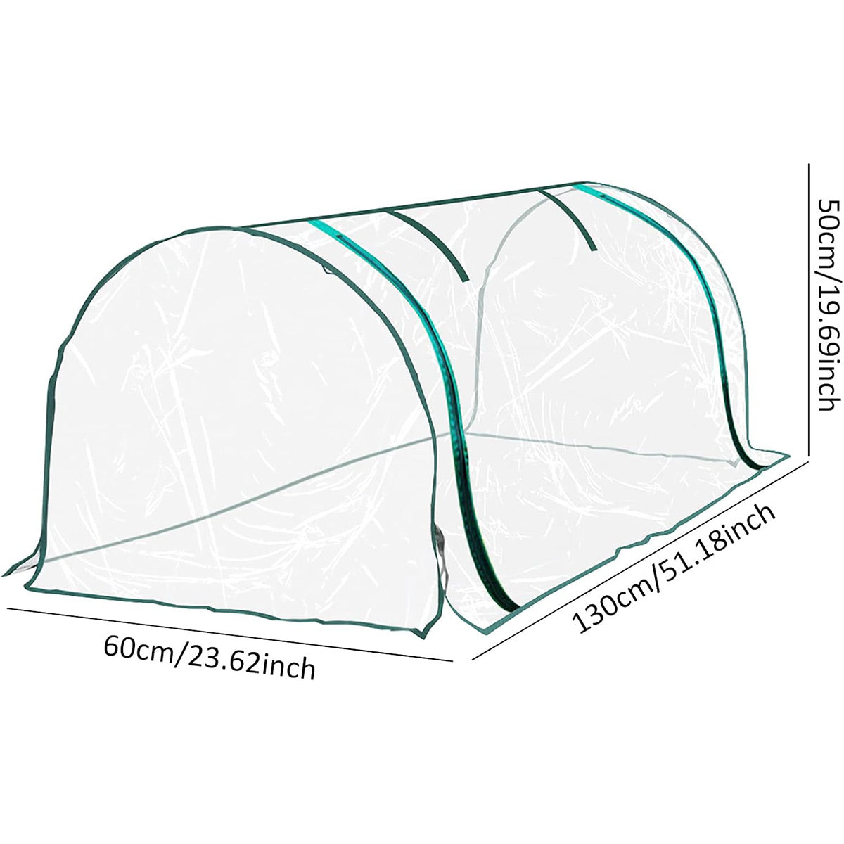 Premium PVC Greenhouse Replacement Cover – Transparent 130 x 60 x 50cm