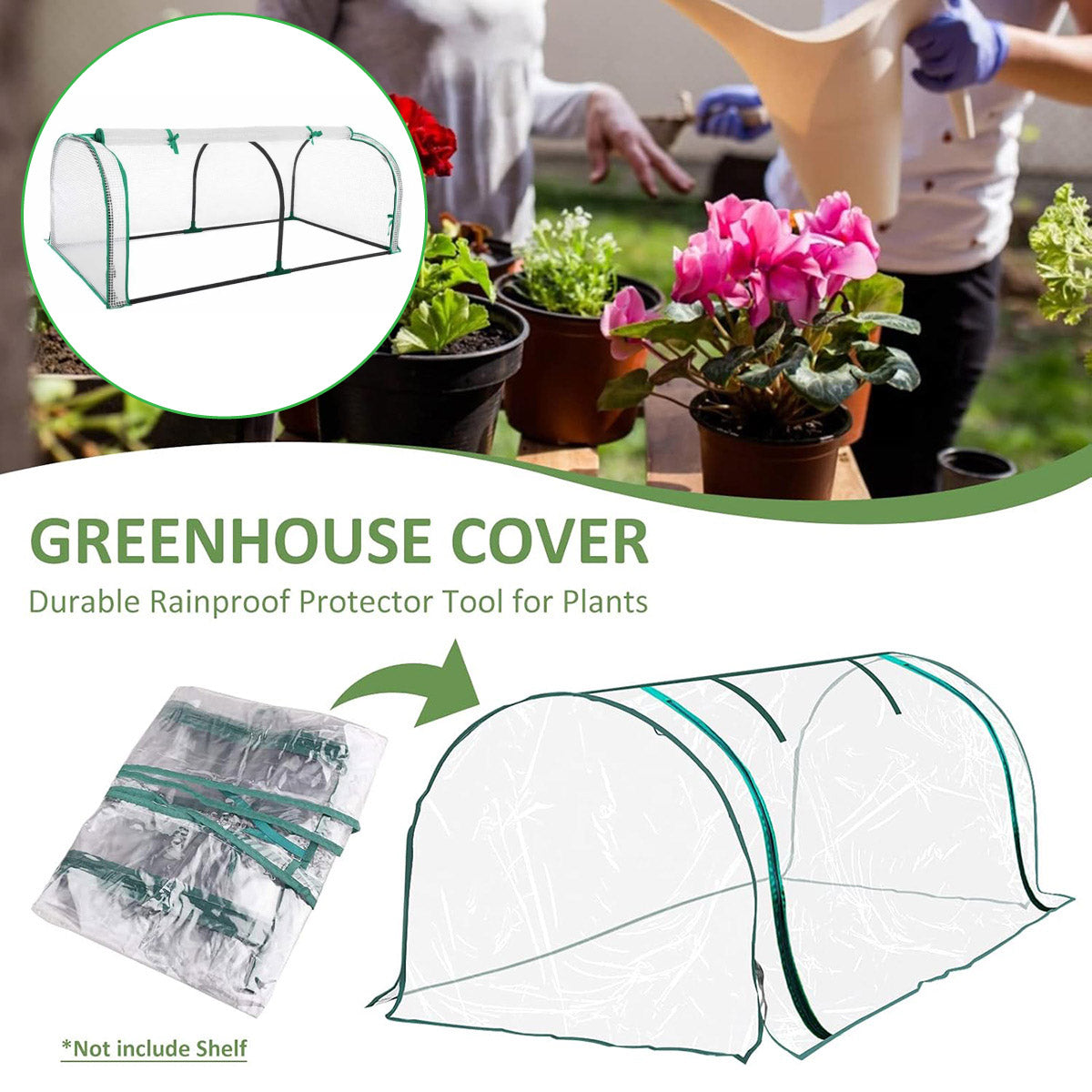PVC Greenhouse Cover Replacement Plant Tent Garden Shelter 130 × 60 × 50 cm - Grid Style - SuperSaverAU - view 1