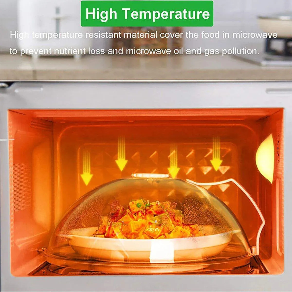 Premium Microwave Splash Proof Cover – Transparent 26cm