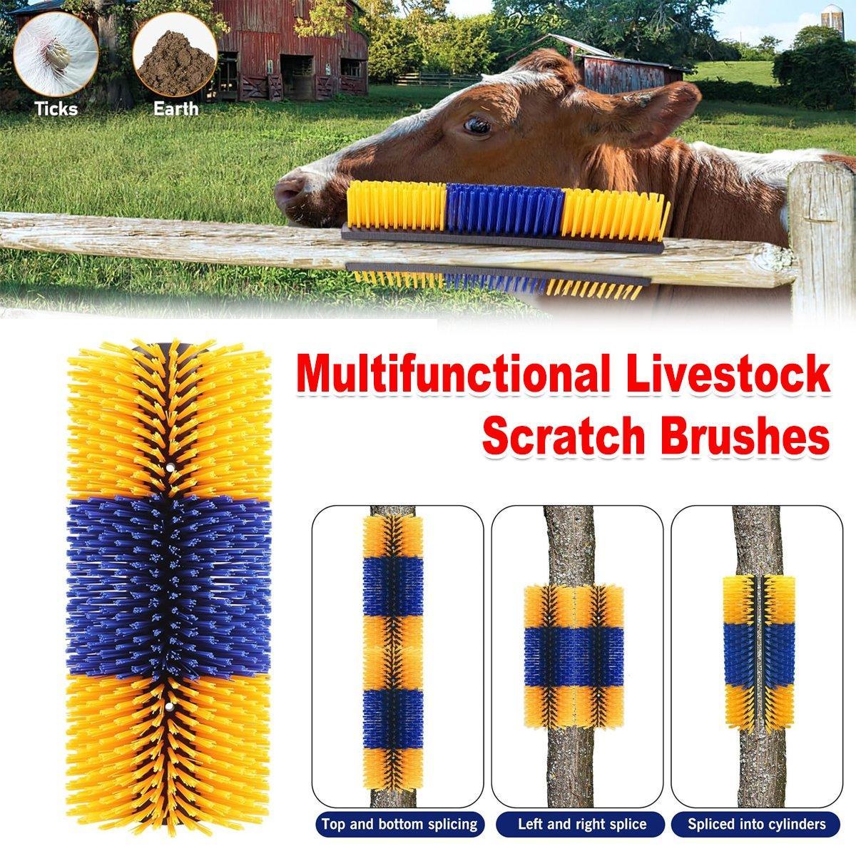 Multifunctional Livestock Brush 44cm x 20cm x 8cm - Nylon, Gentle Cleaning & Massage