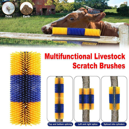 Multifunctional Livestock Brush 44cm x 20cm x 8cm - Nylon, Gentle Cleaning & Massage