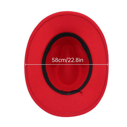 Western Cowboy Hat American Jazz Hat for Men Women Upside Down Top Hat - Coffee