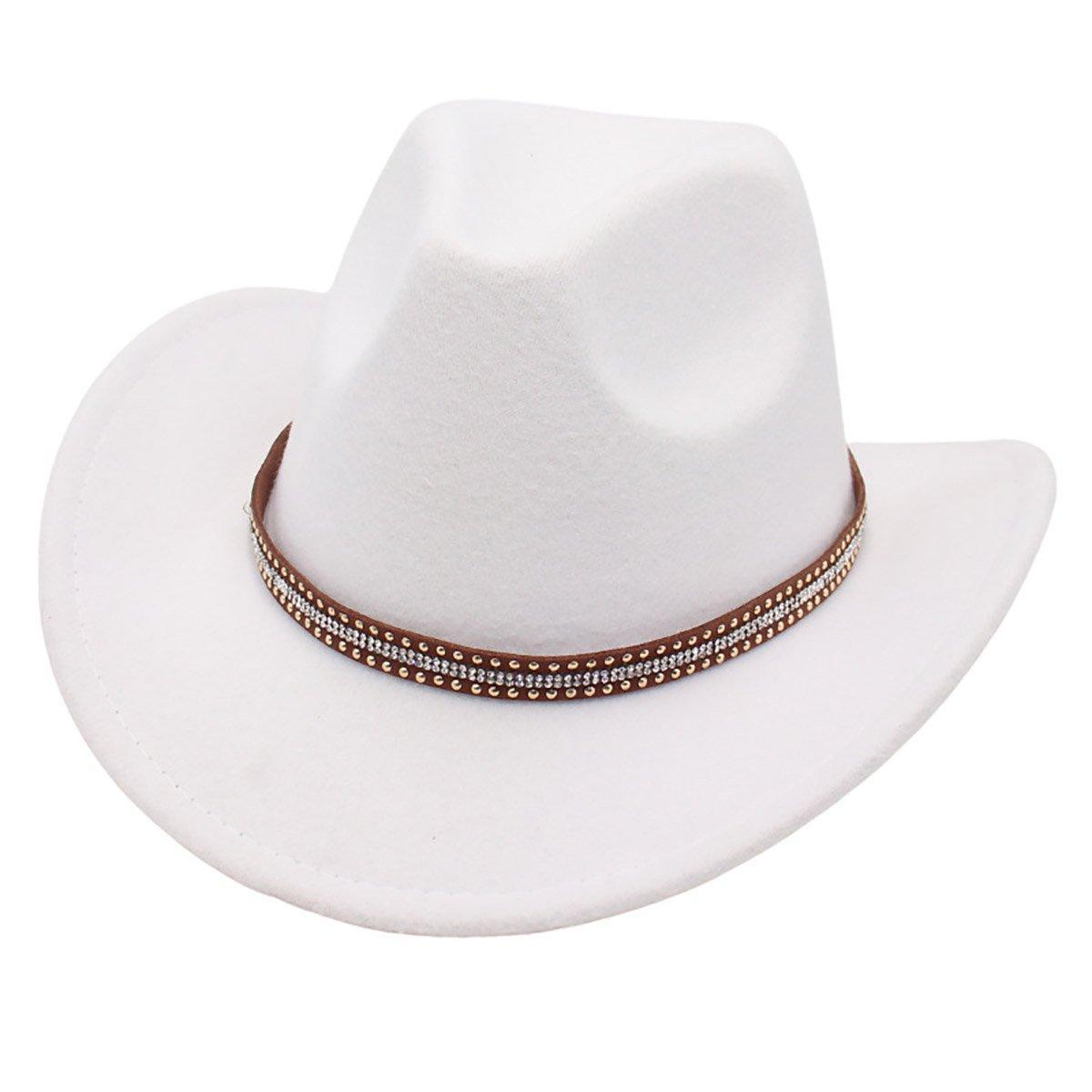 Western Cowboy Hat American Jazz Hat for Men Women Upside Down Top Hat - Coffee
