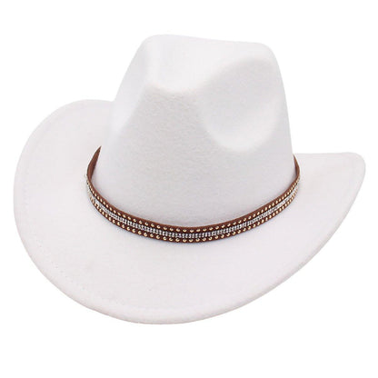 Western Cowboy Hat American Jazz Hat for Men Women Upside Down Top Hat - Coffee