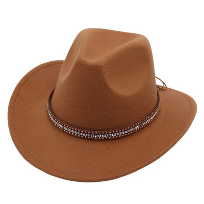 Western Cowboy Hat American Jazz Hat for Men Women Upside Down Top Hat - Red
