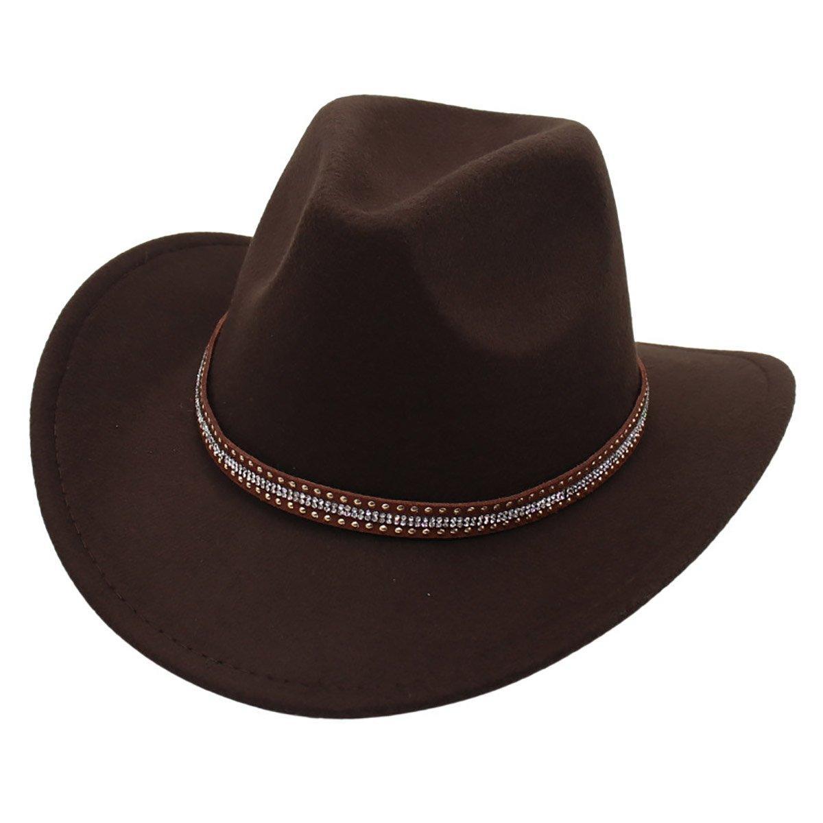 Western Cowboy Hat American Jazz Hat for Men Women Upside Down Top Hat - Red
