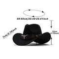 Rose Red Vintage Wool Felt Cowboy Hat for Men - Adjustable & Comfortable - SuperSaverAU - view 3