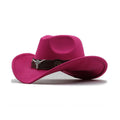 Rose Red Vintage Wool Felt Cowboy Hat for Men - Adjustable & Comfortable - SuperSaverAU - view 6