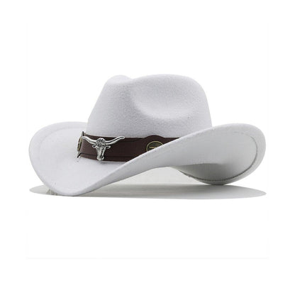 Rose Red Vintage Wool Felt Cowboy Hat for Men - Adjustable & Comfortable