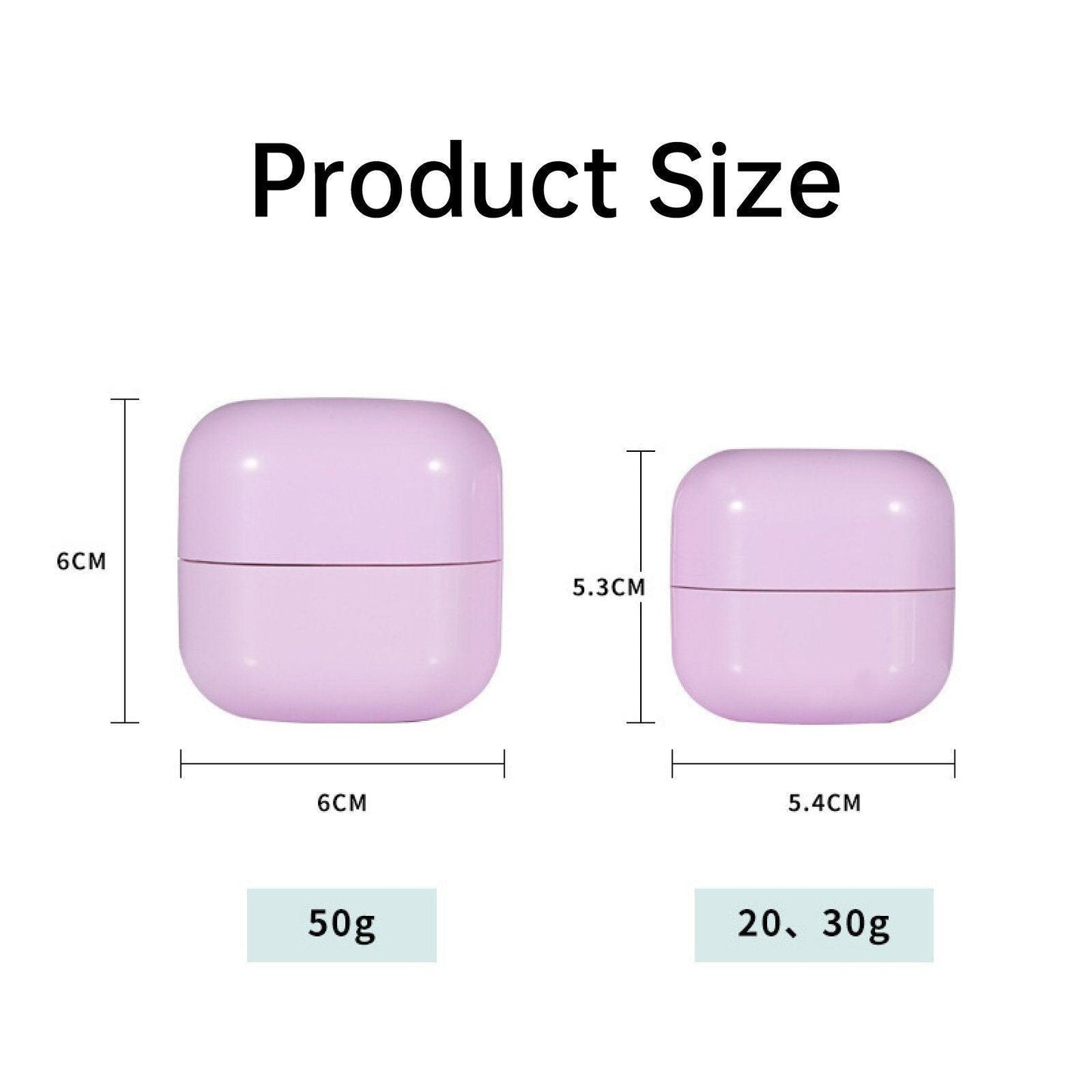 10PCS Square Lightproof Cream Jars - 50ml Cosmetic Containers in Pink
