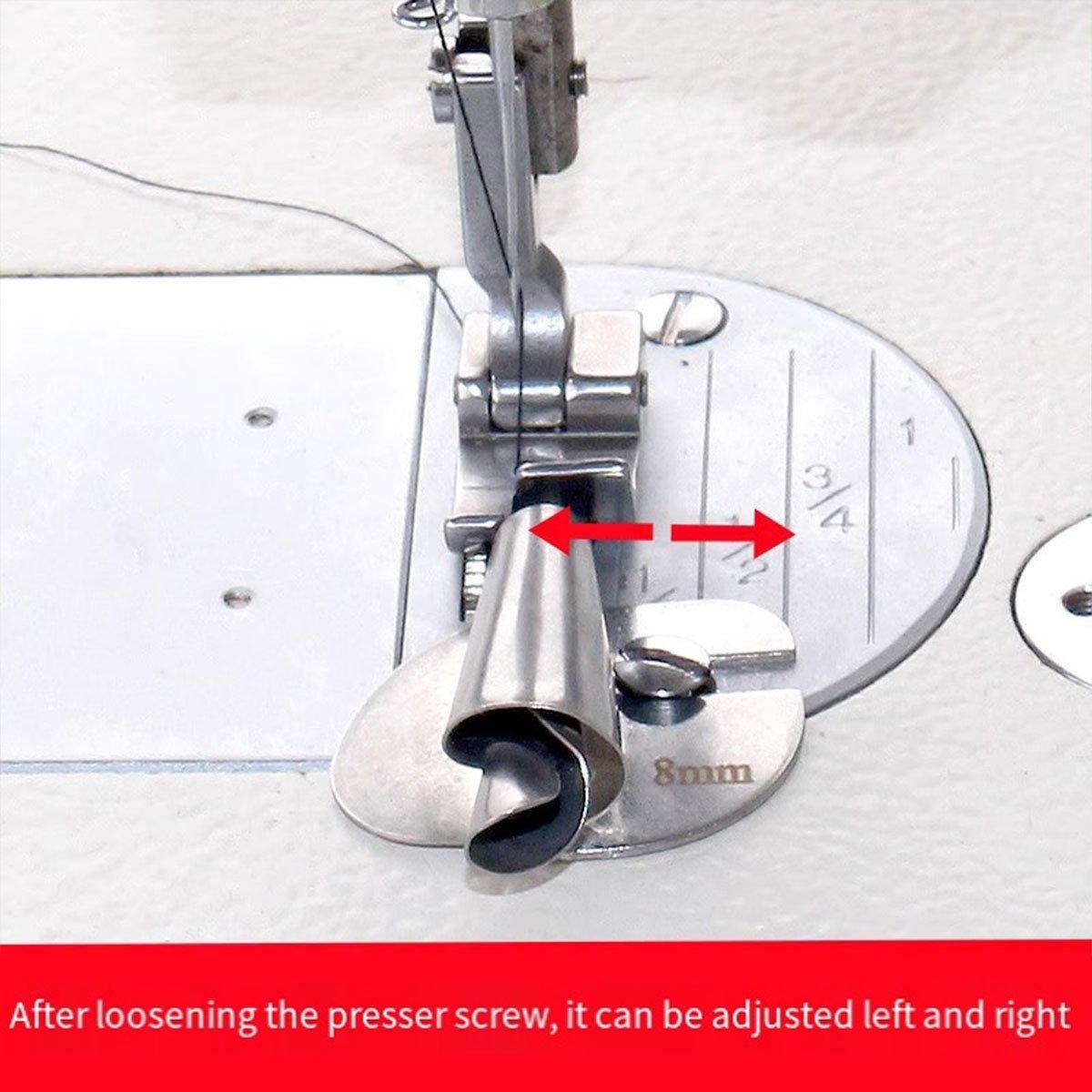 Premium Sewing Machine Spiral Flanger Attachment Set – 8 Pieces