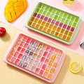 Premium Blue 55 Grid Ice Cube Tray with Lid Storage Box and Scoop