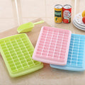Premium Blue 55 Grid Ice Cube Tray with Lid Storage Box and Scoop