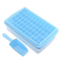 Premium Blue 55 Grid Ice Cube Tray with Lid Storage Box and Scoop