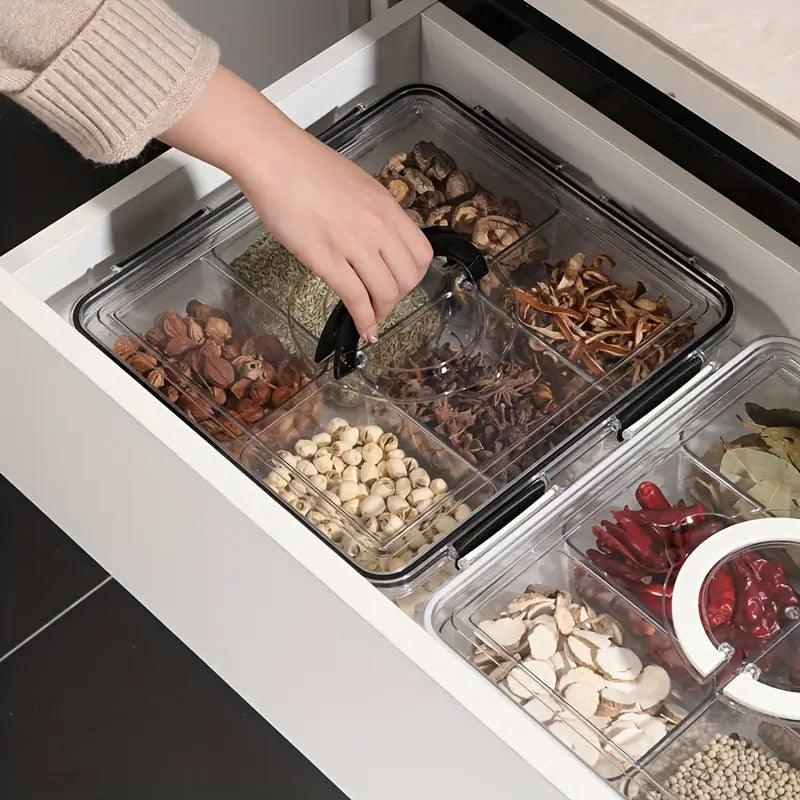 Portable Sealed Kitchen Refrigerator Storage Box 5L - White, 6 Compartments - SuperSaverAU - view 3