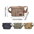 Premium Black Multi Layer Canvas Crossbody Messenger Bag