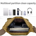 Premium Black Multi Layer Canvas Crossbody Messenger Bag