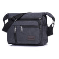 Premium Black Multi Layer Canvas Crossbody Messenger Bag