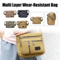 Premium Coffee Multi Layer Canvas Crossbody Messenger Bag