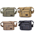 Premium Coffee Multi Layer Canvas Crossbody Messenger Bag