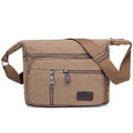 Premium Coffee Multi Layer Canvas Crossbody Messenger Bag