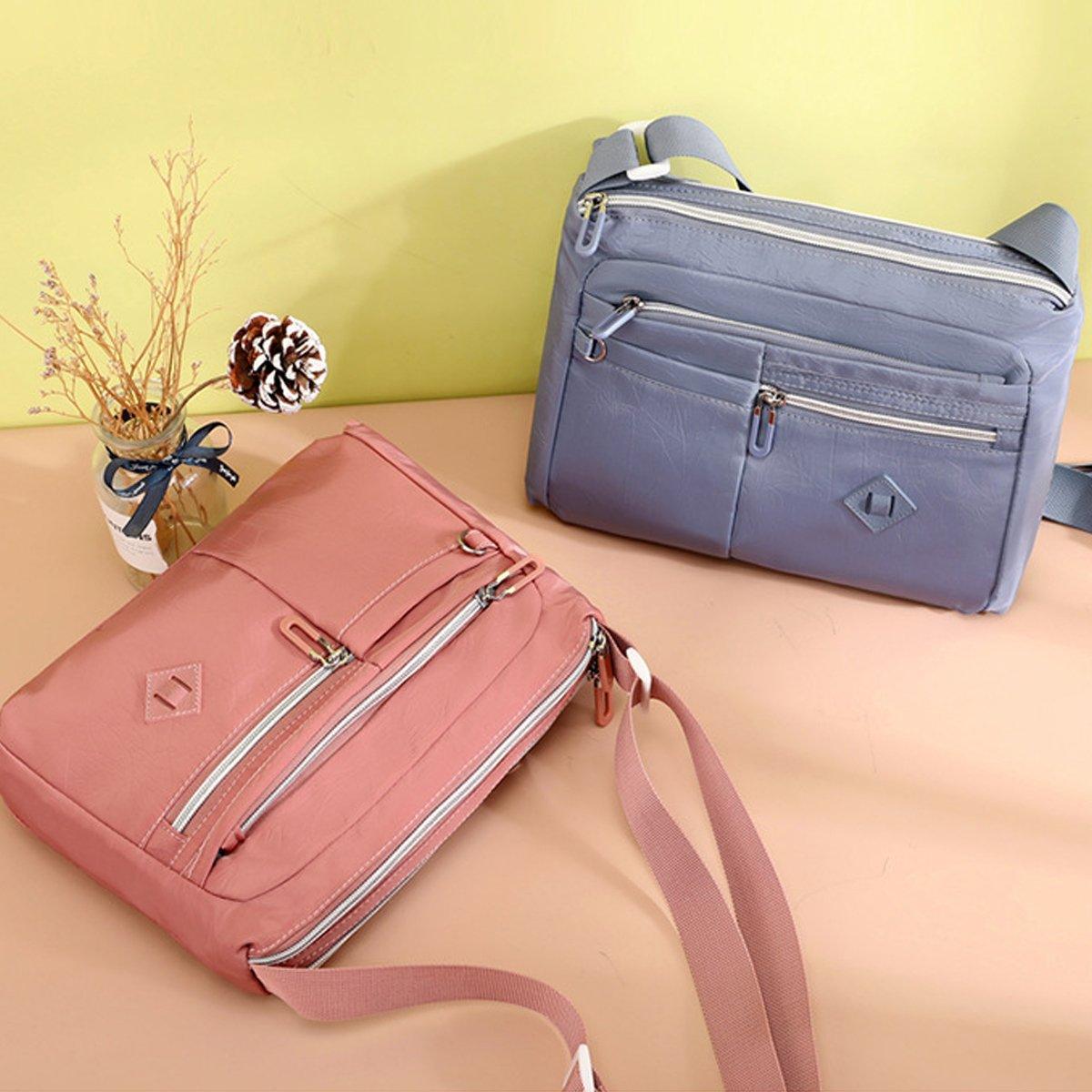 Ladies Waterproof Crossbody Bag - Light Blue