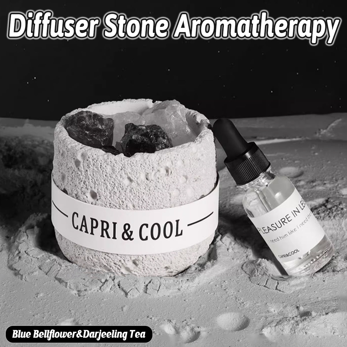 Premium Blue Bellflower Crystal Stone Passive Oil Diffuser Set