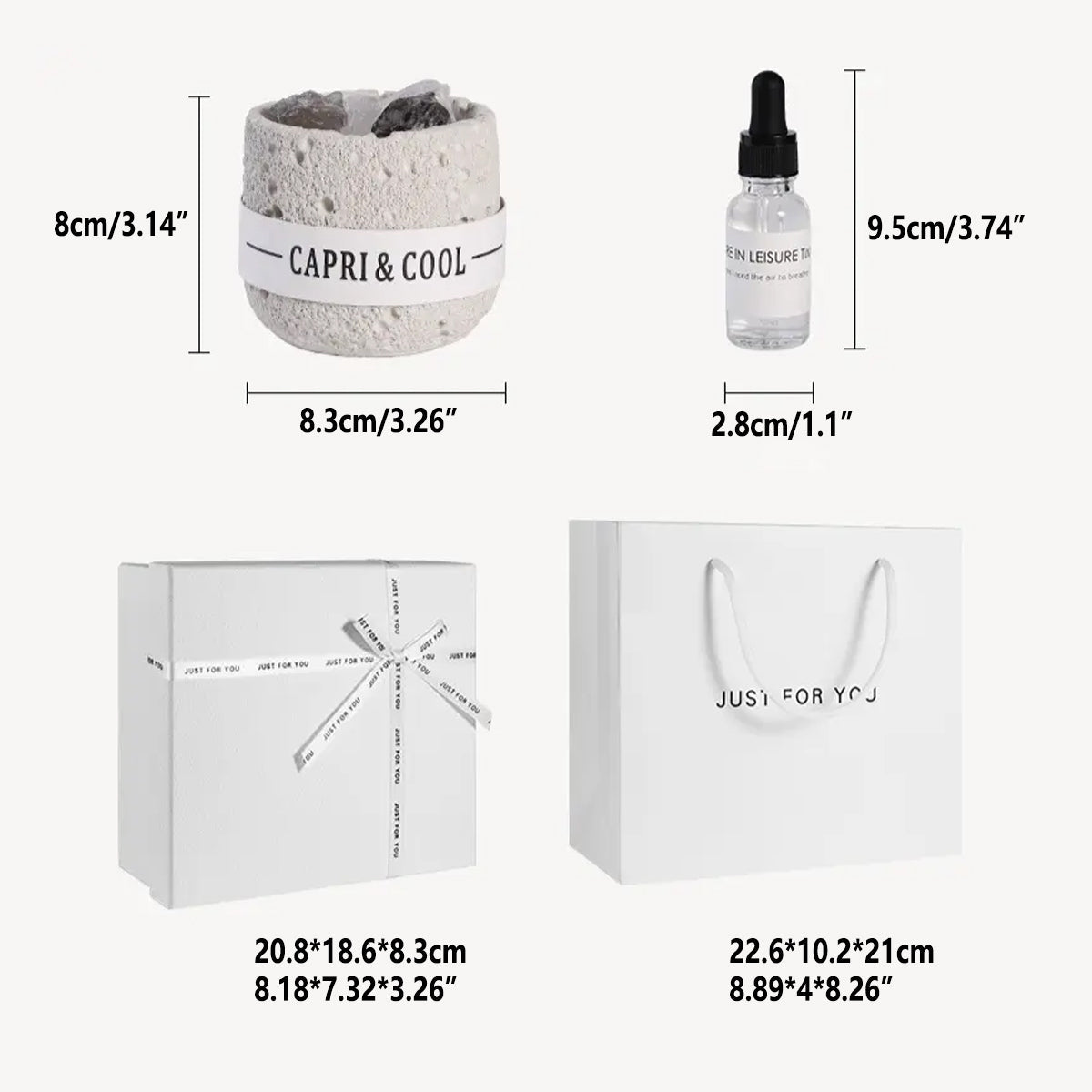 Premium Blue Bellflower Crystal Stone Passive Oil Diffuser Set